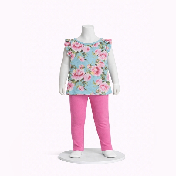 Posh Peanut Other - Posh Peanut Floral Pajama Set - Blue and Pink